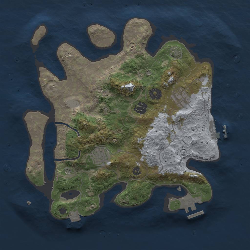 Rust Map: Procedural Map, Size: 3000, Seed: 5448, 11 Monuments