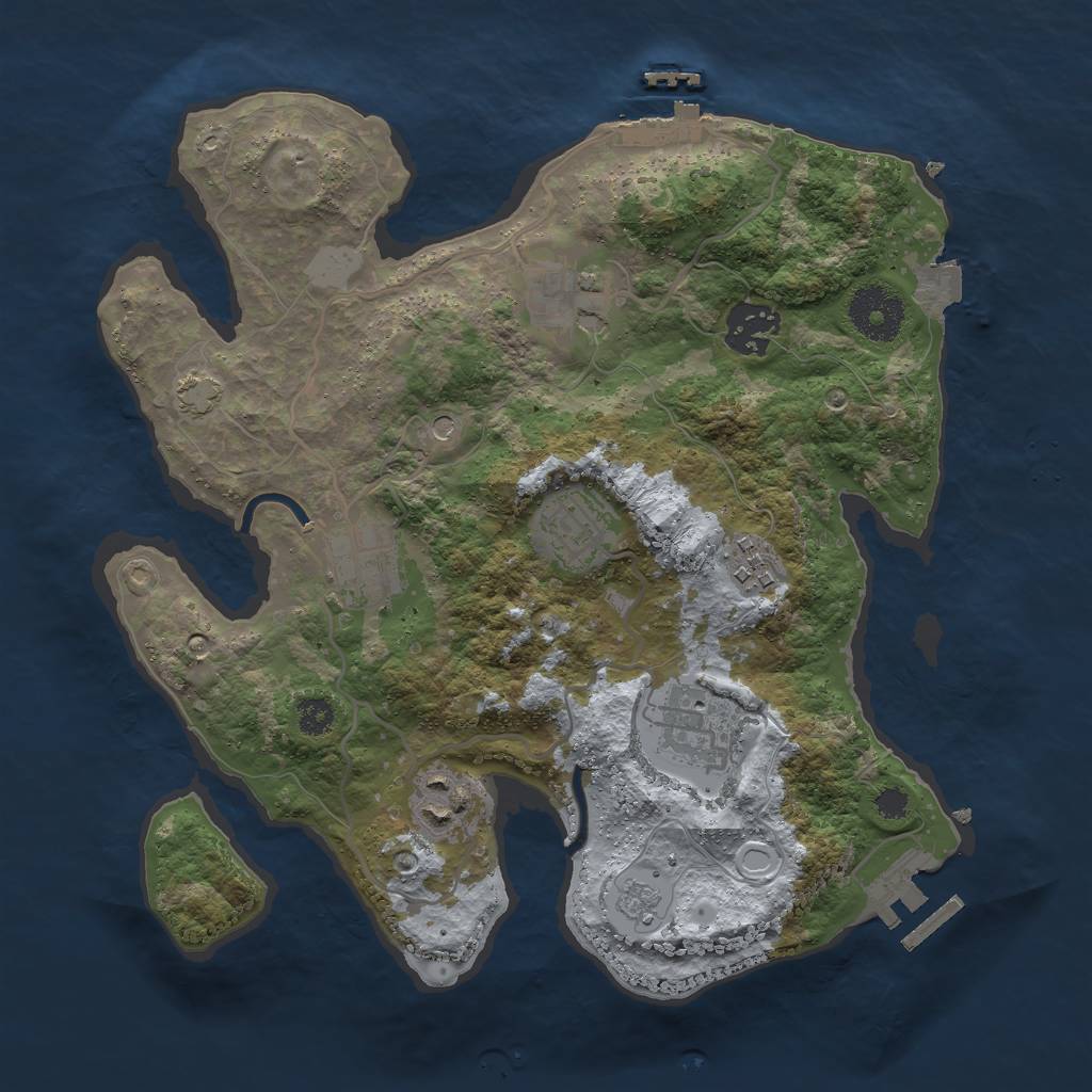 Rust Map: Procedural Map, Size: 3000, Seed: 21658, 15 Monuments
