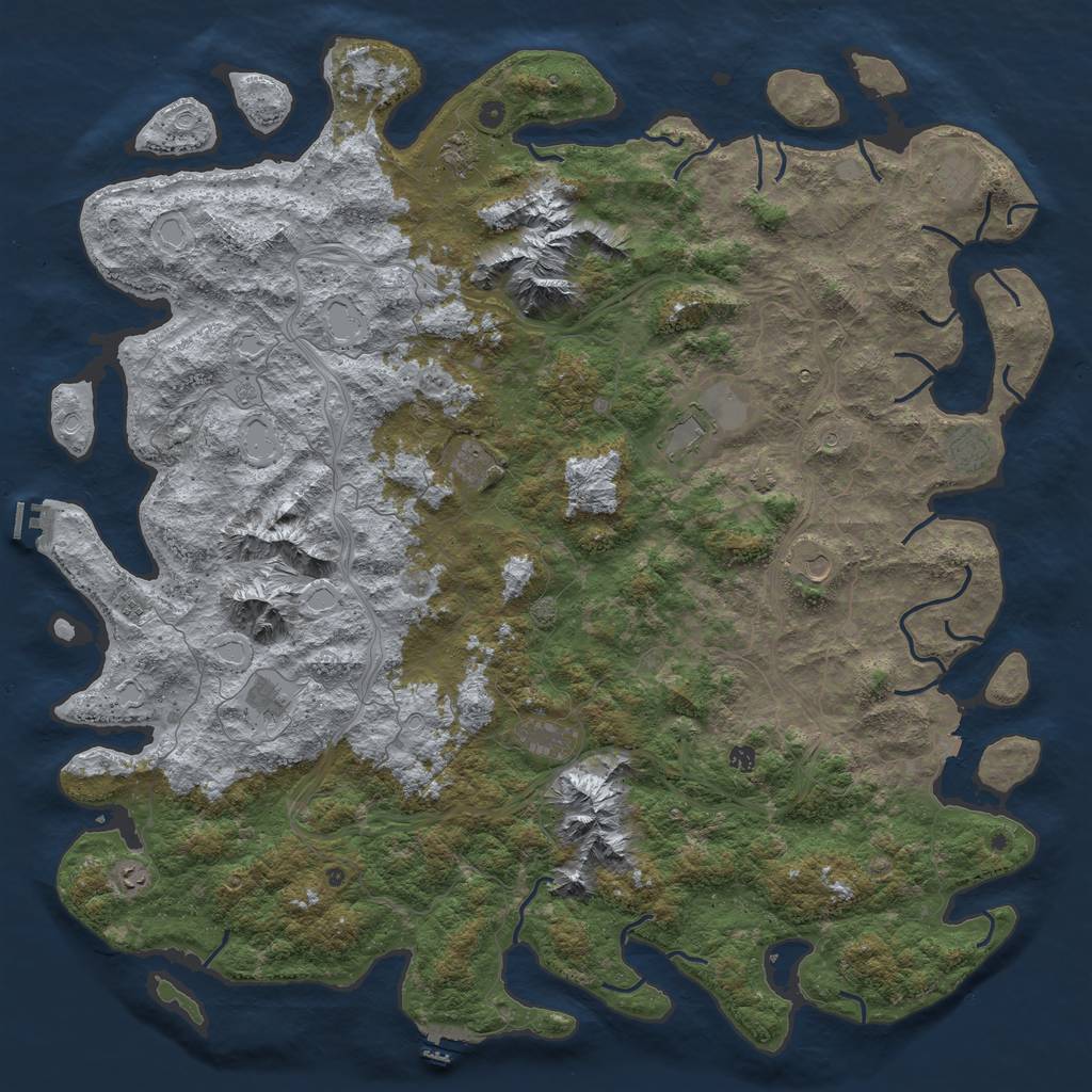 Rust Map: Procedural Map, Size: 6000, Seed: 43050, 19 Monuments