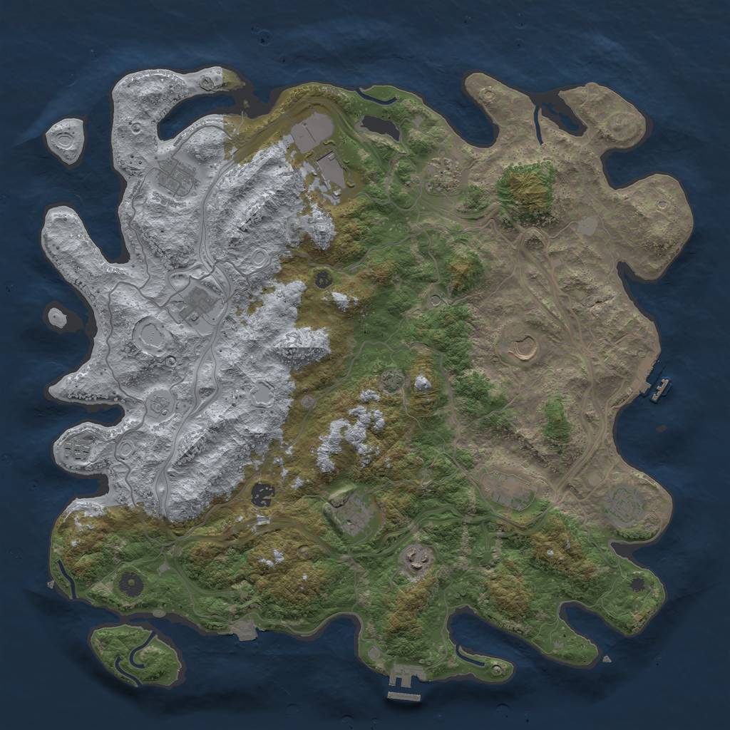 Rust Map: Procedural Map, Size: 4500, Seed: 43050, 19 Monuments