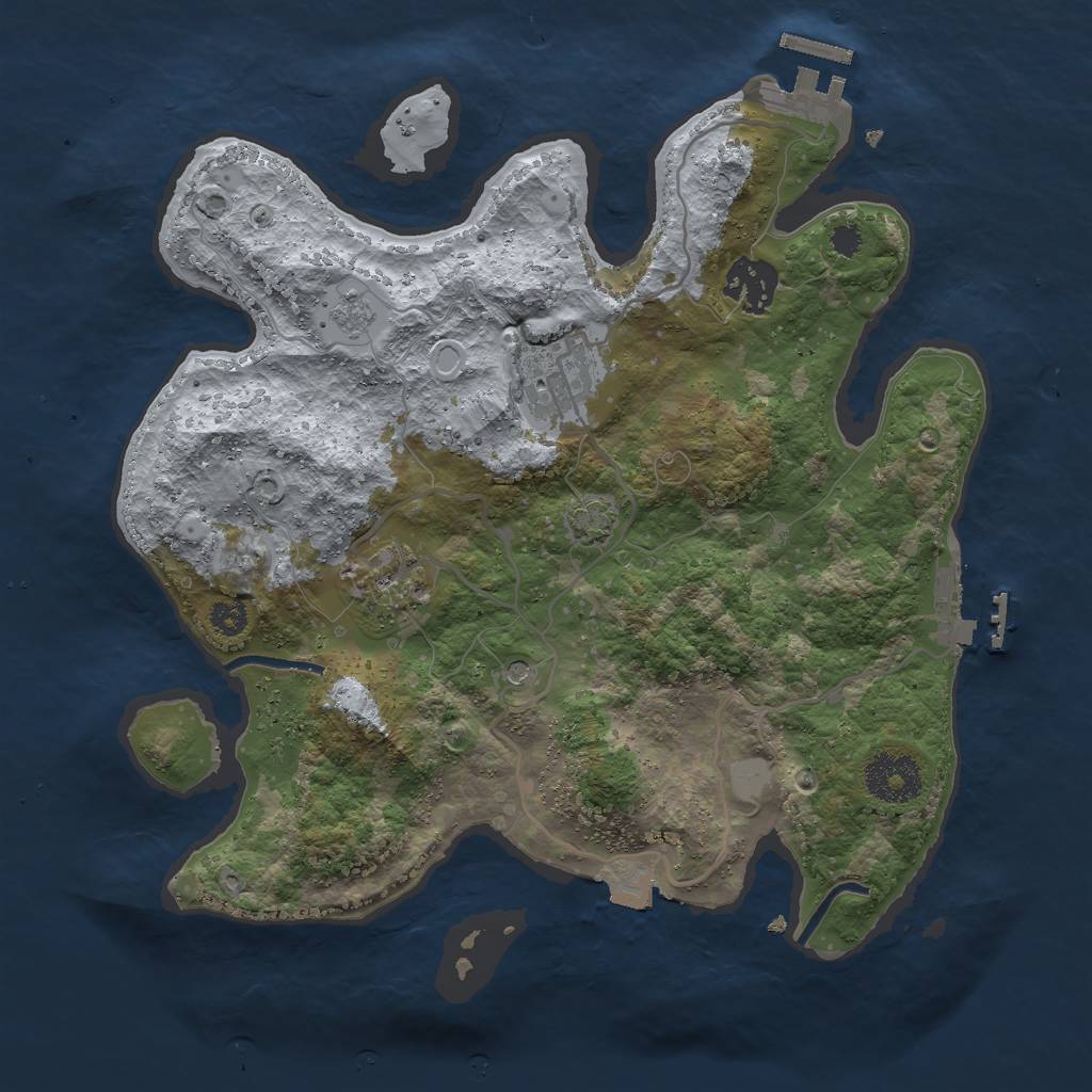 Rust Map: Procedural Map, Size: 3000, Seed: 11625, 11 Monuments