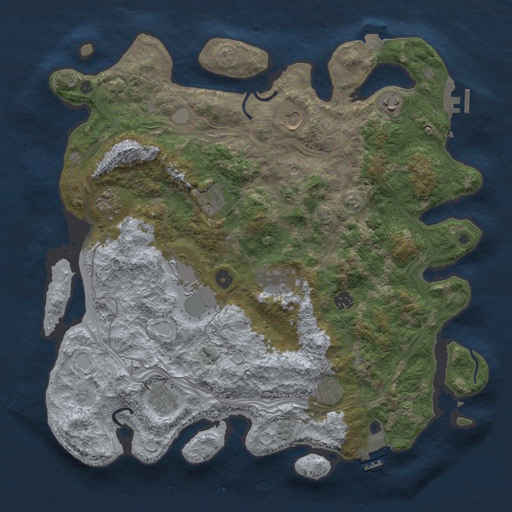 Rust Map: Procedural Map, Size: 4250, Seed: 322977419, 18 Monuments