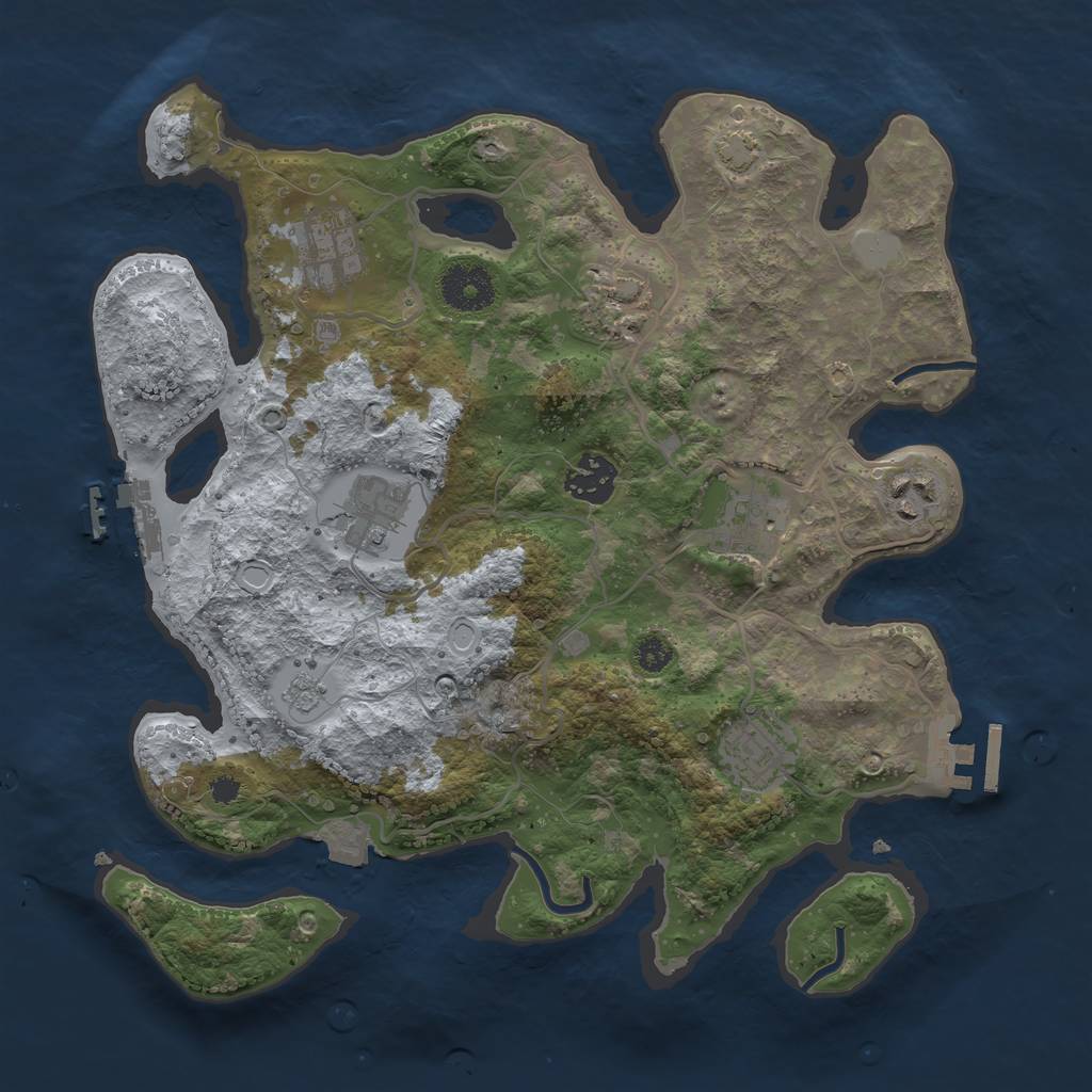 Rust Map: Procedural Map, Size: 3250, Seed: 50792564, 14 Monuments
