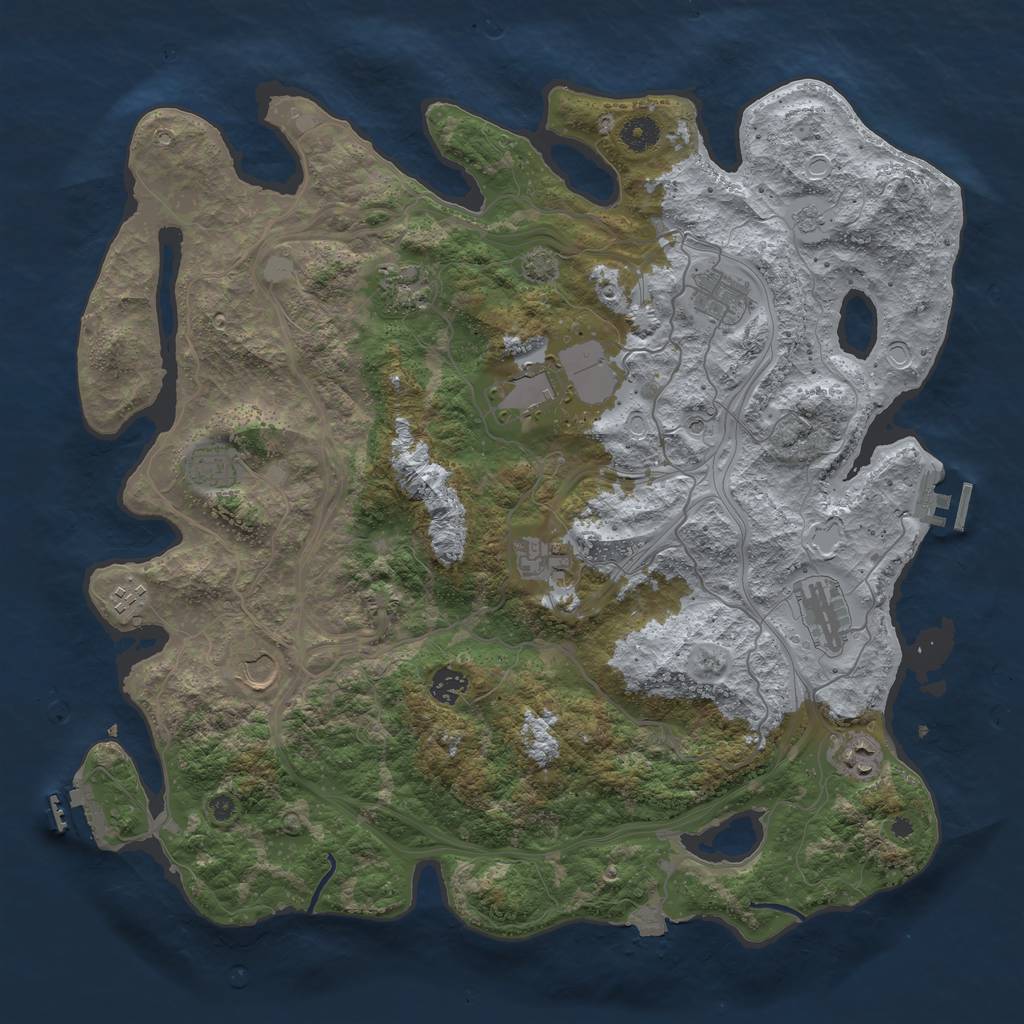 Rust Map: Procedural Map, Size: 4250, Seed: 233767525, 18 Monuments