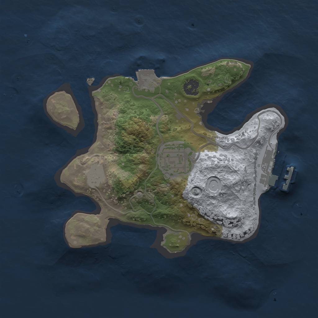 Rust Map: Procedural Map, Size: 1999, Seed: 521342, 5 Monuments