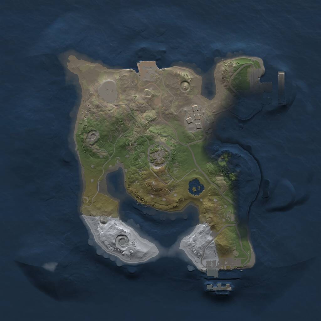 Rust Map: Procedural Map, Size: 2000, Seed: 1533044724, 5 Monuments