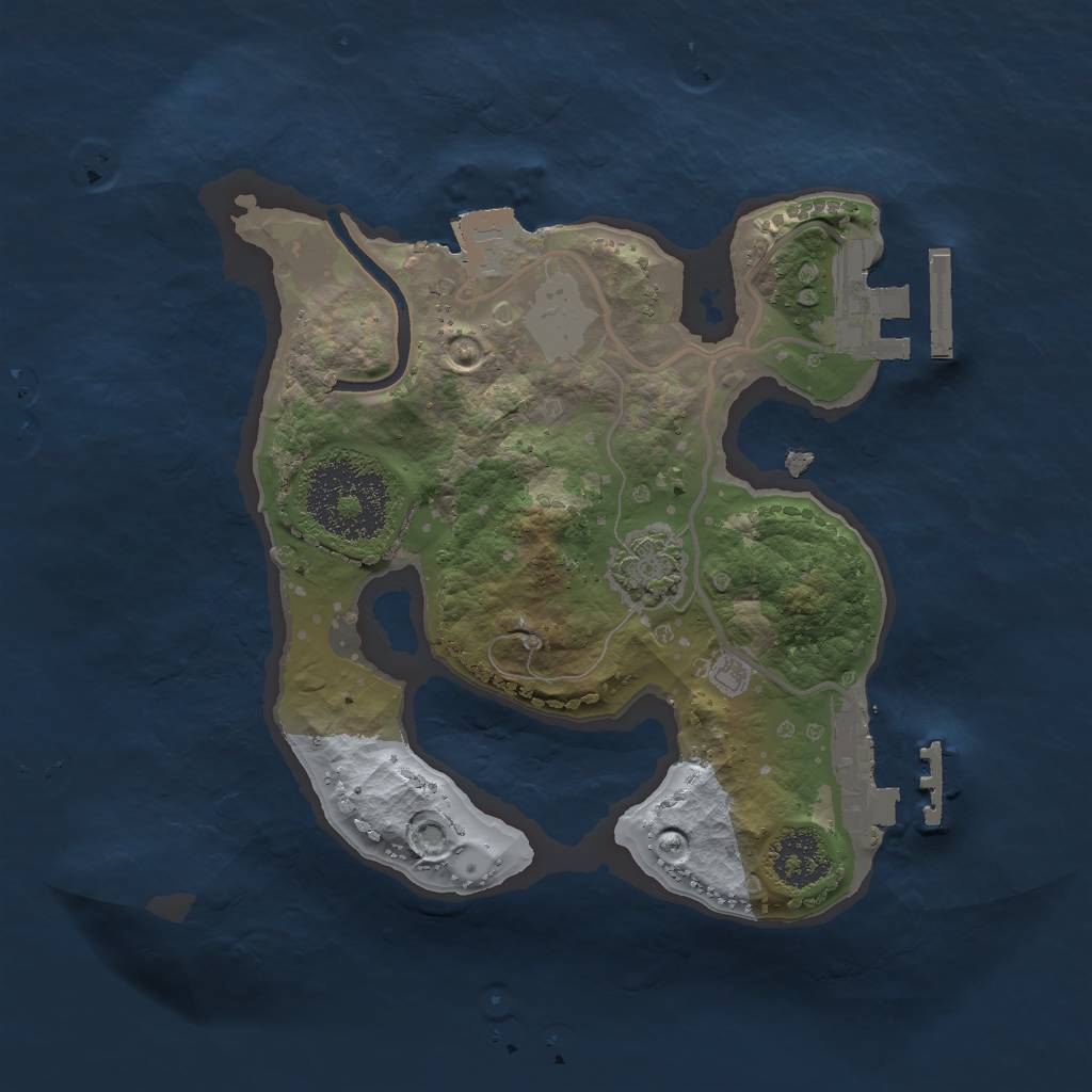 Rust Map: Procedural Map, Size: 2000, Seed: 1533044724, 6 Monuments