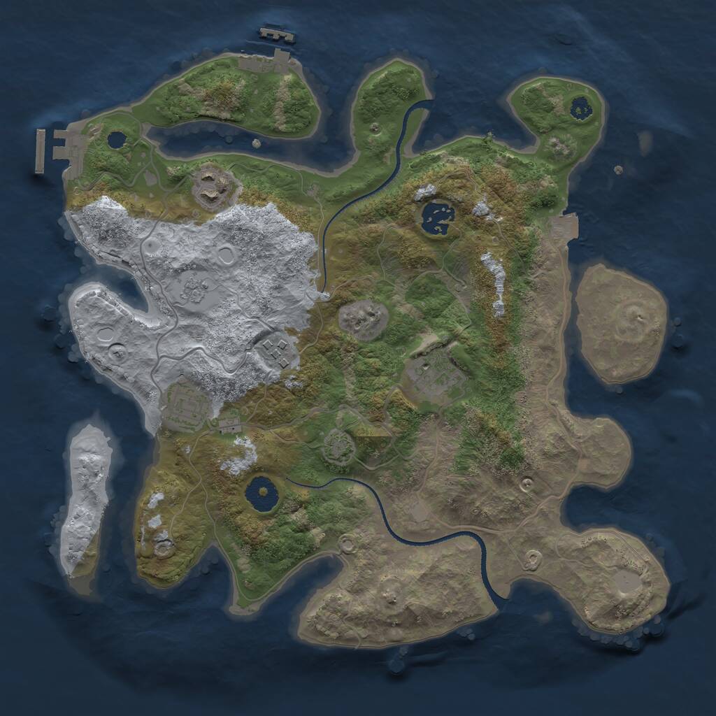 Rust Map: Procedural Map, Size: 3250, Seed: 1994, 10 Monuments