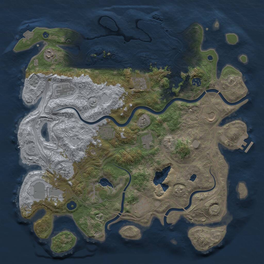 Rust Map: Procedural Map, Size: 4250, Seed: 31037, 17 Monuments