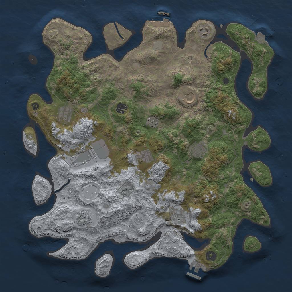 Rust Map: Procedural Map, Size: 4000, Seed: 1460746168, 18 Monuments