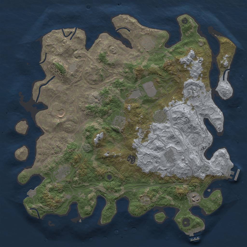 Rust Map: Procedural Map, Size: 4250, Seed: 49595018, 19 Monuments