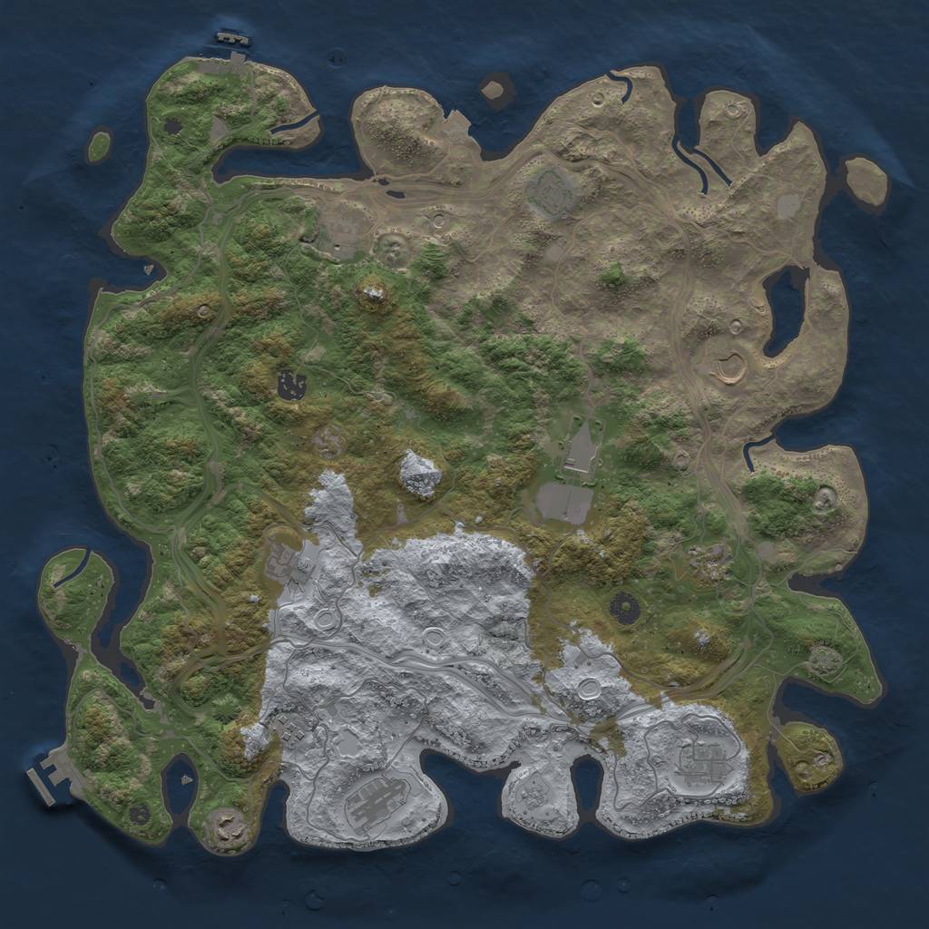 Rust Map: Procedural Map, Size: 4500, Seed: 892732, 19 Monuments