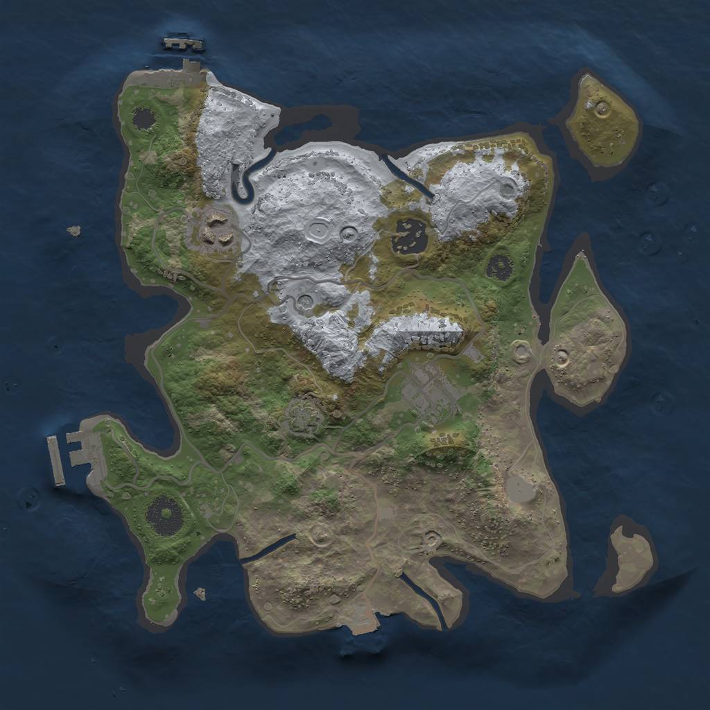 Rust Map: Procedural Map, Size: 2850, Seed: 667500094, 10 Monuments