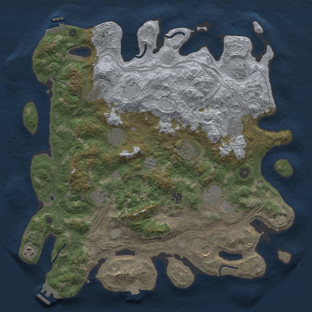 Rust Map: Procedural Map, Size: 4300, Seed: 94635403, 19 Monuments