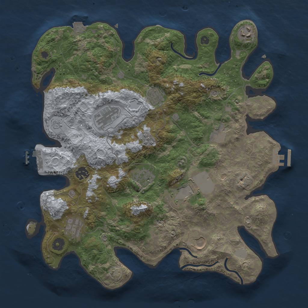 Rust Map: Procedural Map, Size: 3650, Seed: 1518190592, 18 Monuments