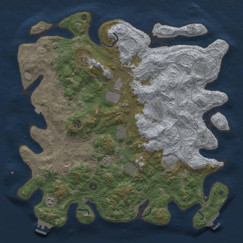 Rust Map: Procedural Map, Size: 4500, Seed: 2013326118, 19 Monuments