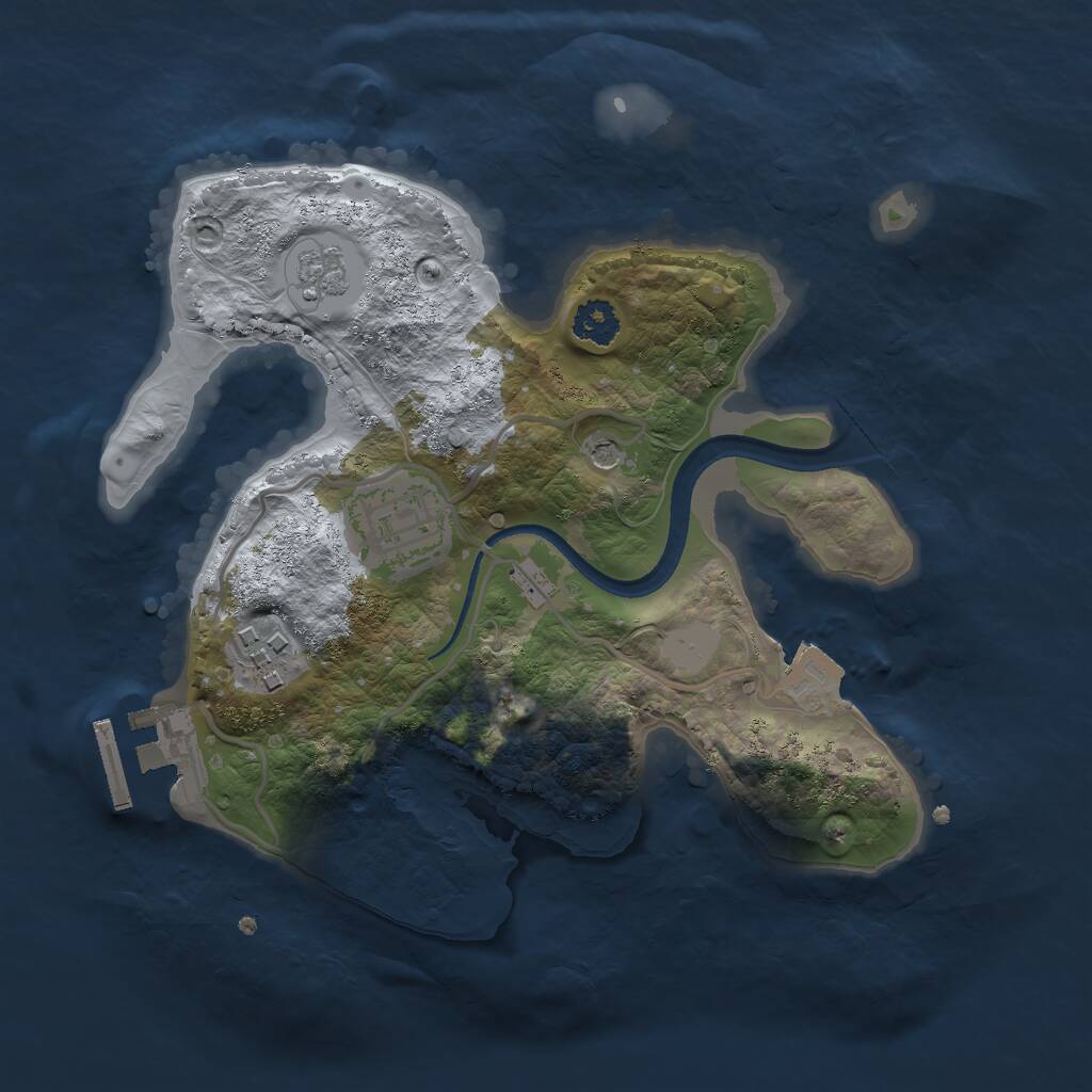 Rust Map: Procedural Map, Size: 2400, Seed: 36275558, 6 Monuments
