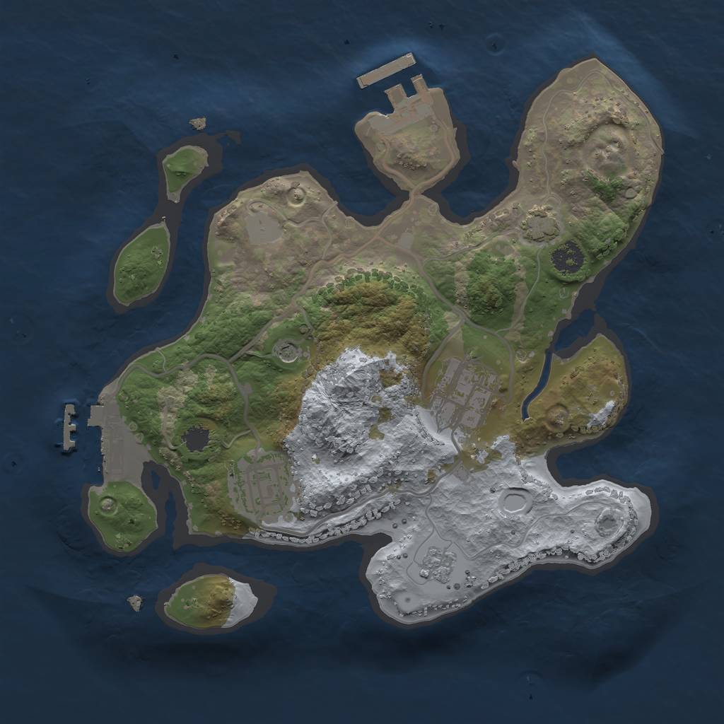 Rust Map: Procedural Map, Size: 2400, Seed: 1098690172, 10 Monuments