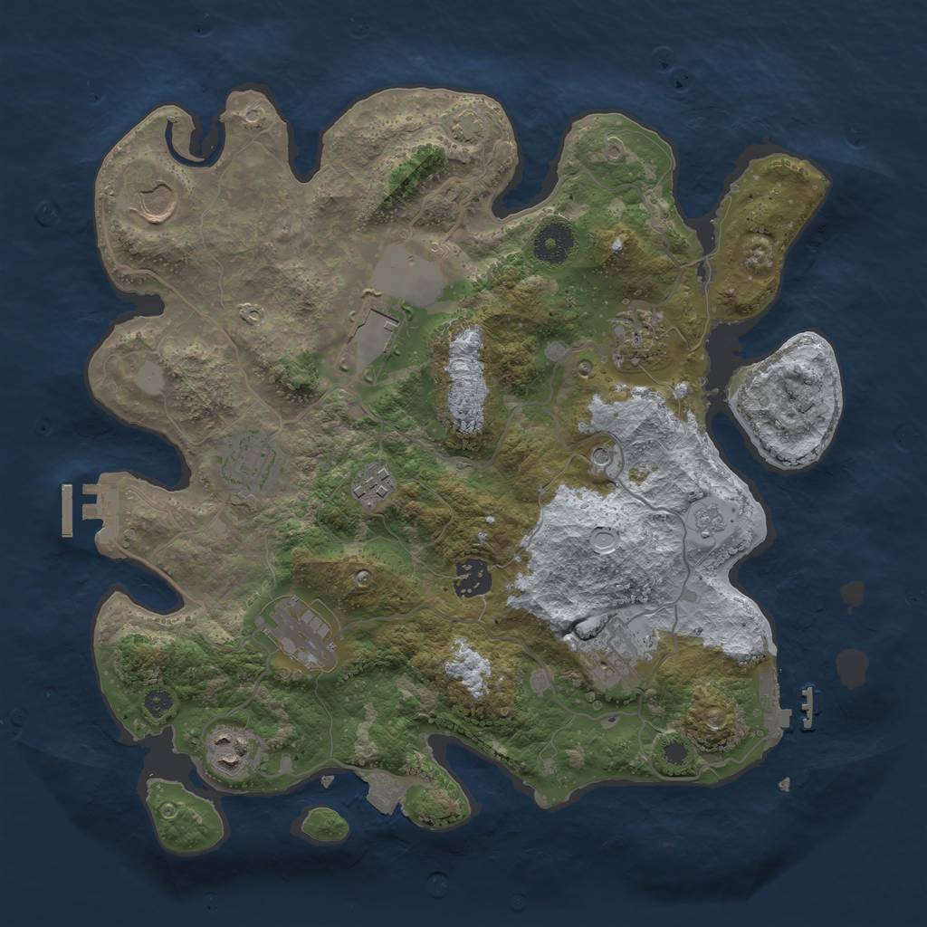 Rust Map: Procedural Map, Size: 3500, Seed: 1667929127, 17 Monuments