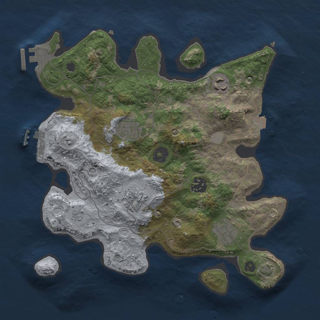 Rust Map: Procedural Map, Size: 3000, Seed: 31131, 13 Monuments