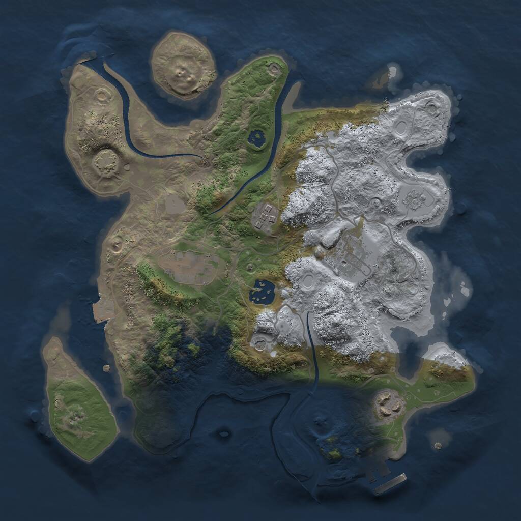 Rust Map: Procedural Map, Size: 3000, Seed: 55931, 10 Monuments
