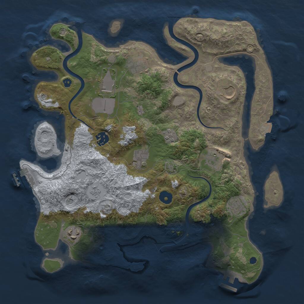 Rust Map: Procedural Map, Size: 3500, Seed: 1438581876, 15 Monuments