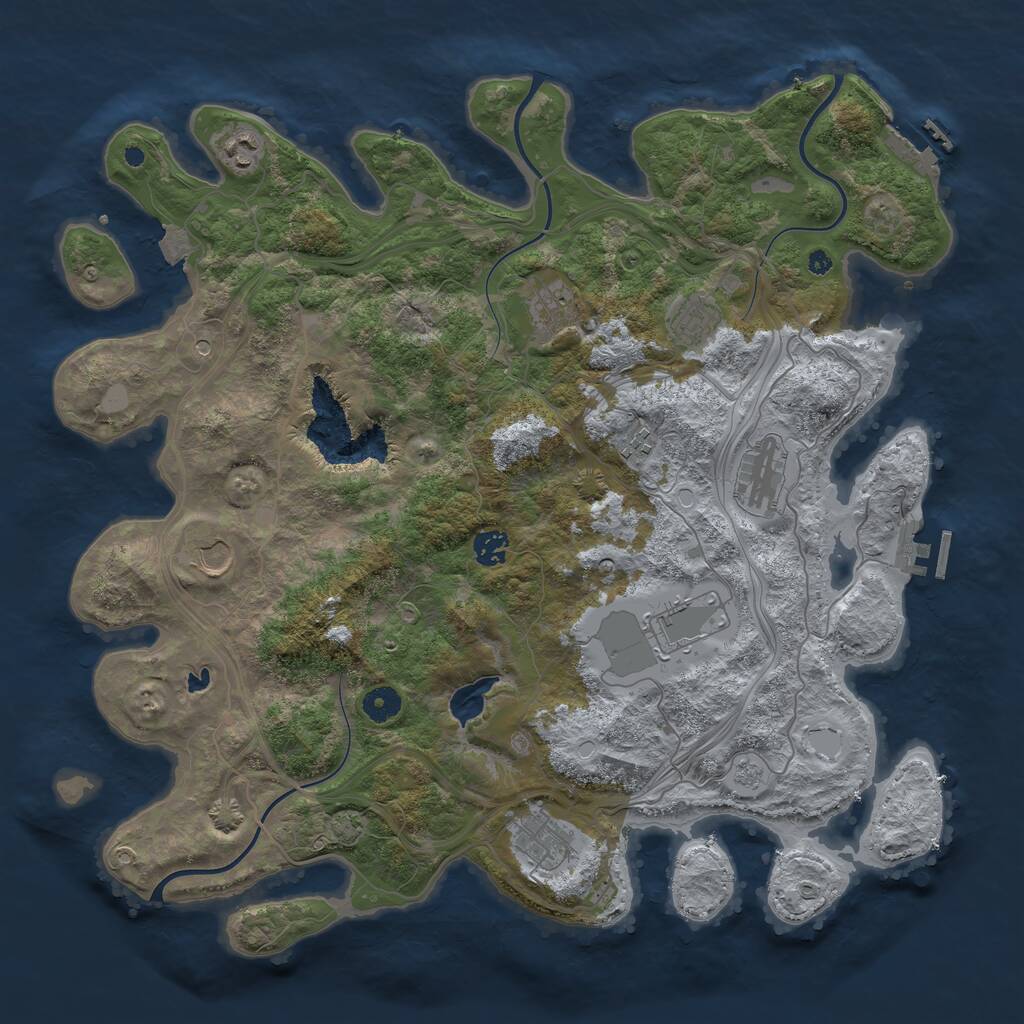 Rust Map: Procedural Map, Size: 4250, Seed: 969280175, 15 Monuments