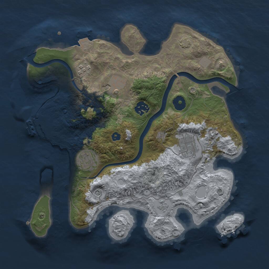Rust Map: Procedural Map, Size: 3000, Seed: 41127, 10 Monuments
