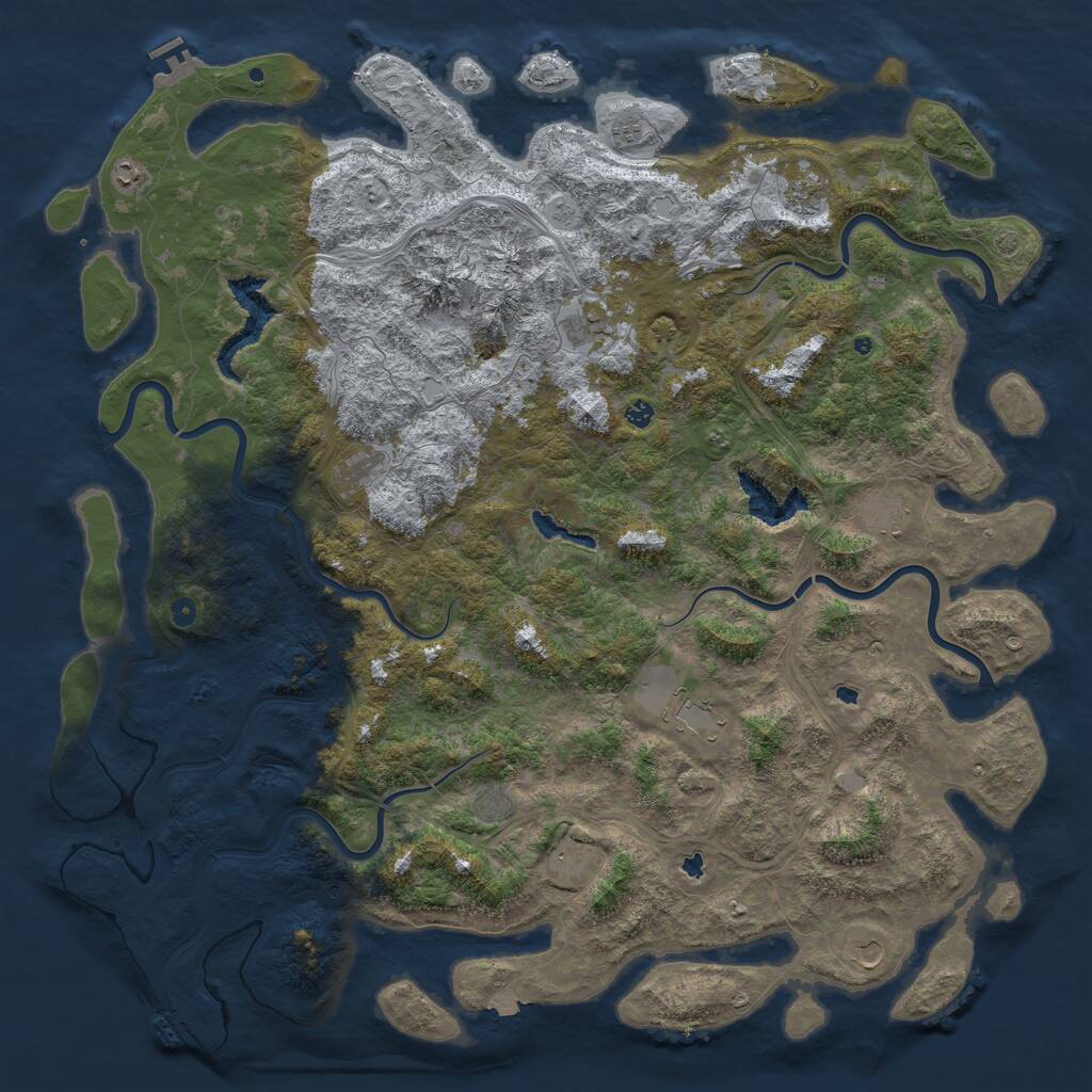 Rust Map: Procedural Map, Size: 6000, Seed: 1784629774, 17 Monuments