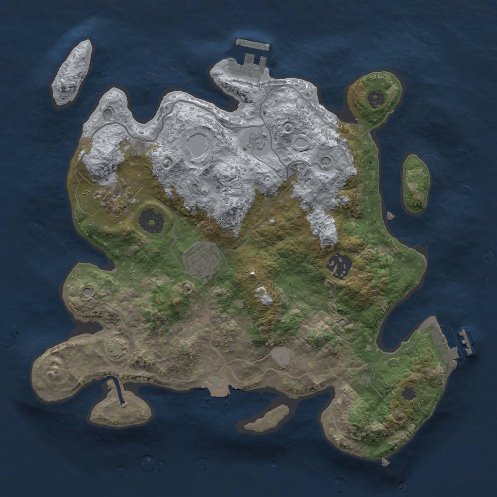 Rust Map: Procedural Map, Size: 3000, Seed: 1337669, 11 Monuments