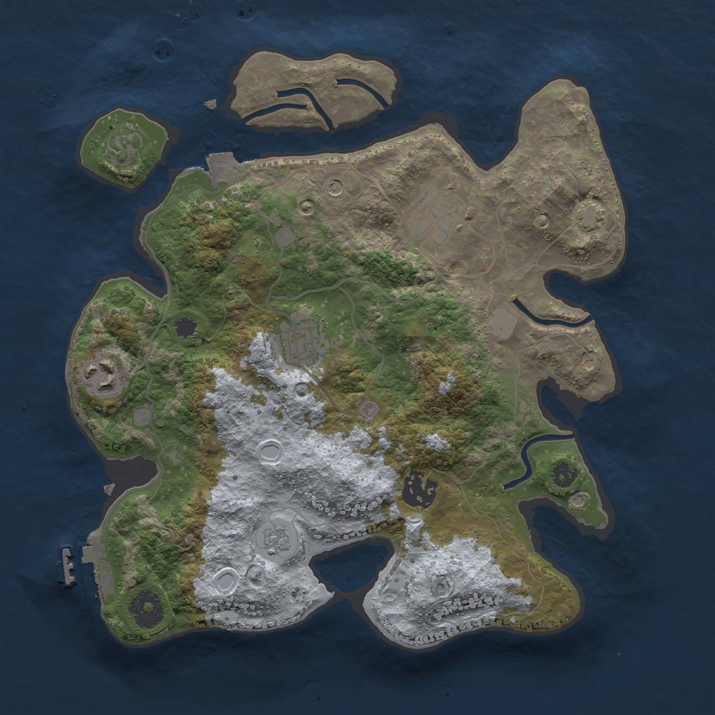Rust Map: Procedural Map, Size: 3000, Seed: 1350604862, 11 Monuments