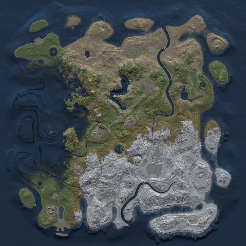Rust Map: Procedural Map, Size: 4300, Seed: 68319790, 14 Monuments