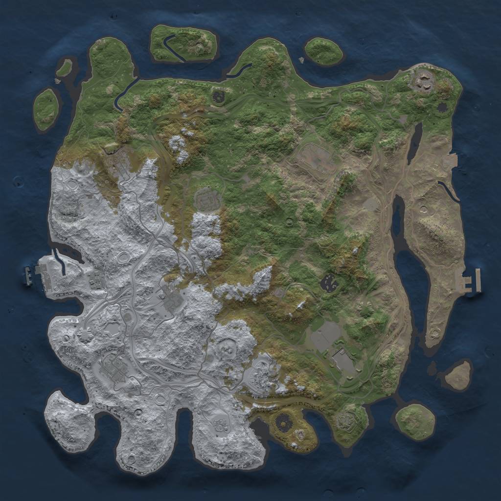 Rust Map: Procedural Map, Size: 4250, Seed: 1908326959, 18 Monuments