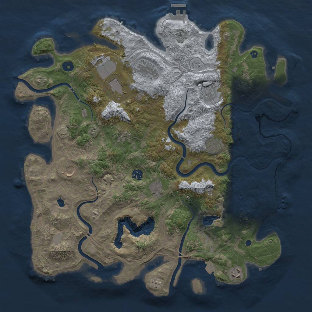 Rust Map: Procedural Map, Size: 4250, Seed: 8927329, 16 Monuments