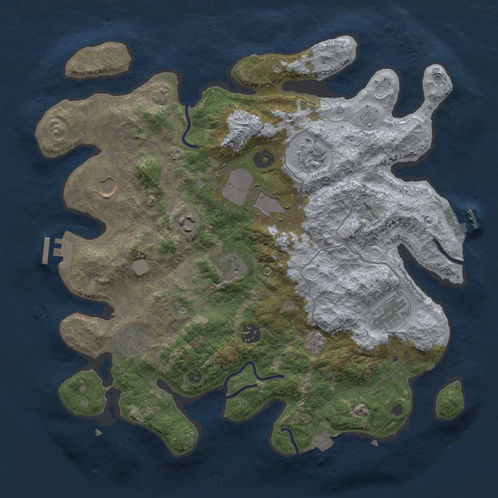 Rust Map: Procedural Map, Size: 3750, Seed: 4096, 17 Monuments