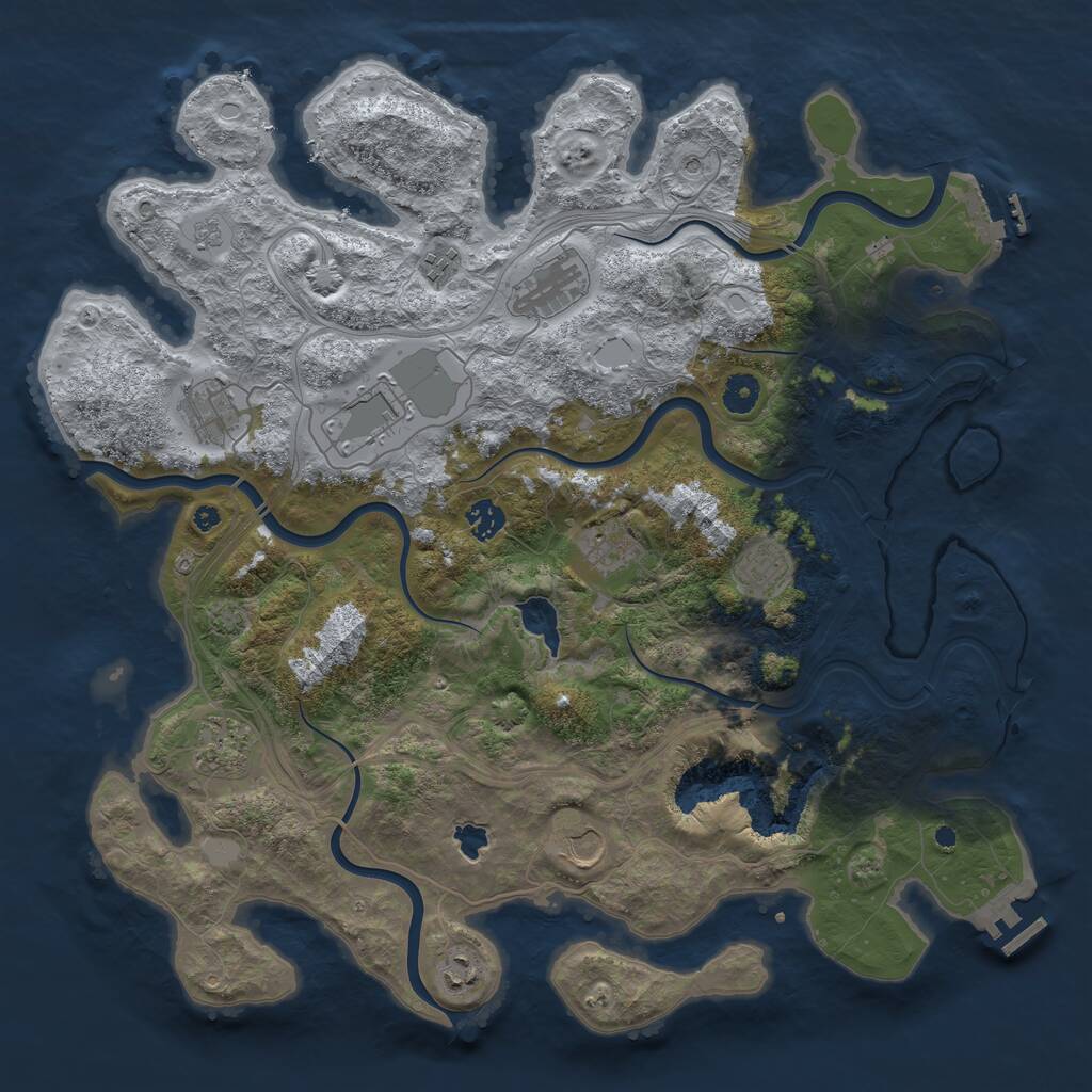 Rust Map: Procedural Map, Size: 4250, Seed: 8927322, 16 Monuments