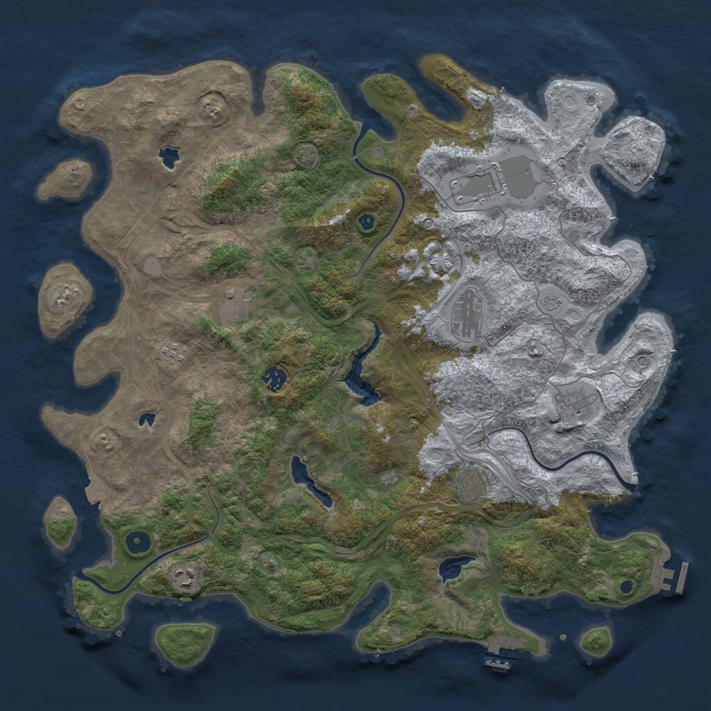 Rust Map: Procedural Map, Size: 4500, Seed: 223358954, 14 Monuments