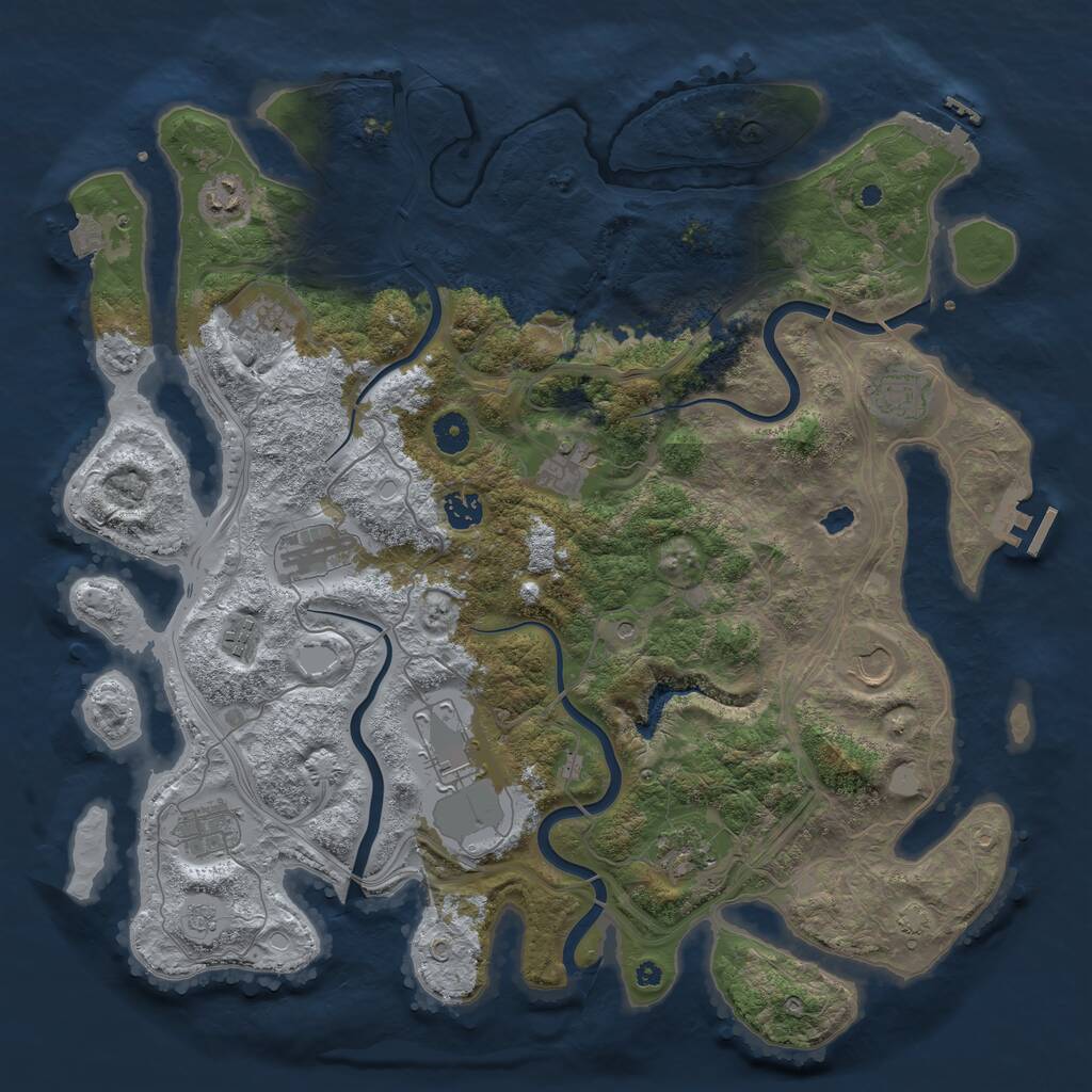 Rust Map: Procedural Map, Size: 4250, Seed: 7937324, 17 Monuments