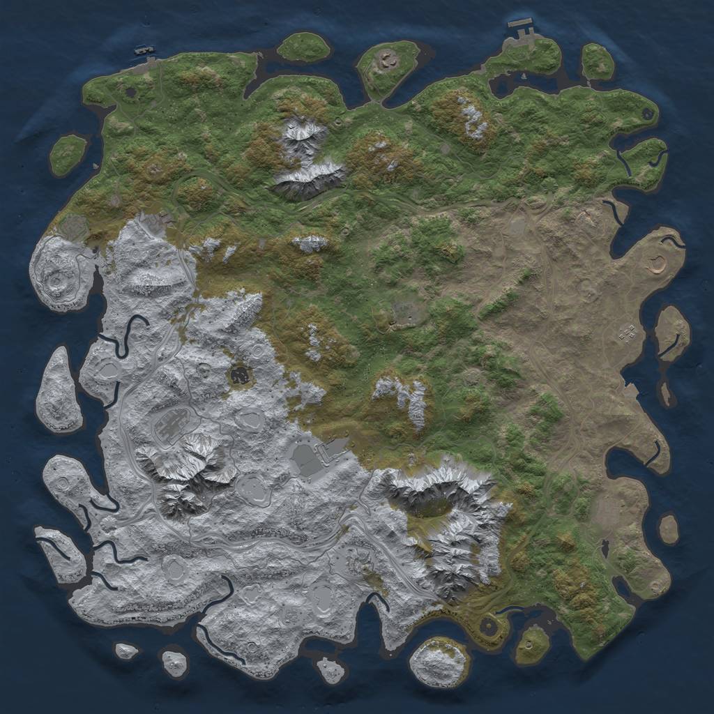 Rust Map: Procedural Map, Size: 6000, Seed: 1121772002, 19 Monuments