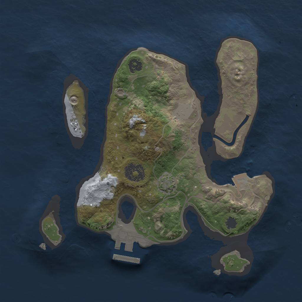 Rust Map: Procedural Map, Size: 2250, Seed: 2837, 5 Monuments