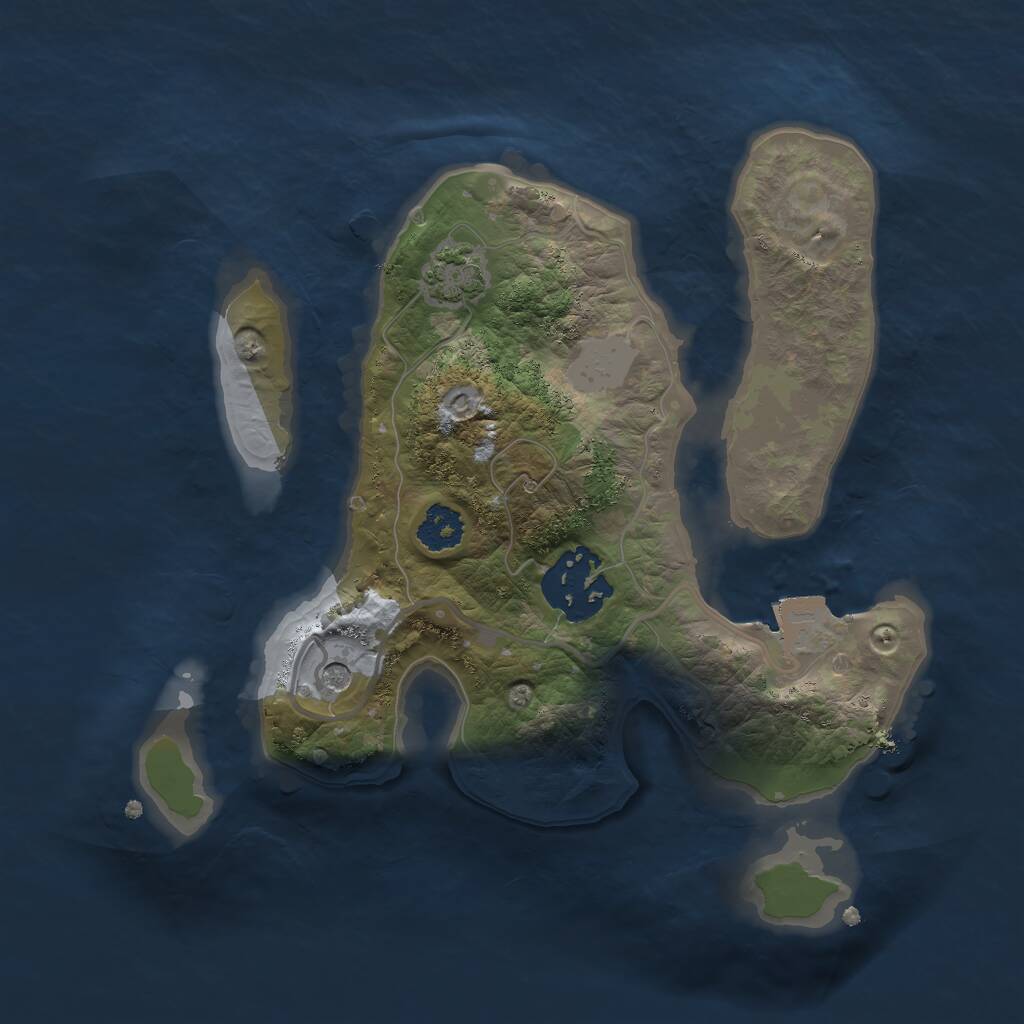 Rust Map: Procedural Map, Size: 2250, Seed: 2837, 4 Monuments