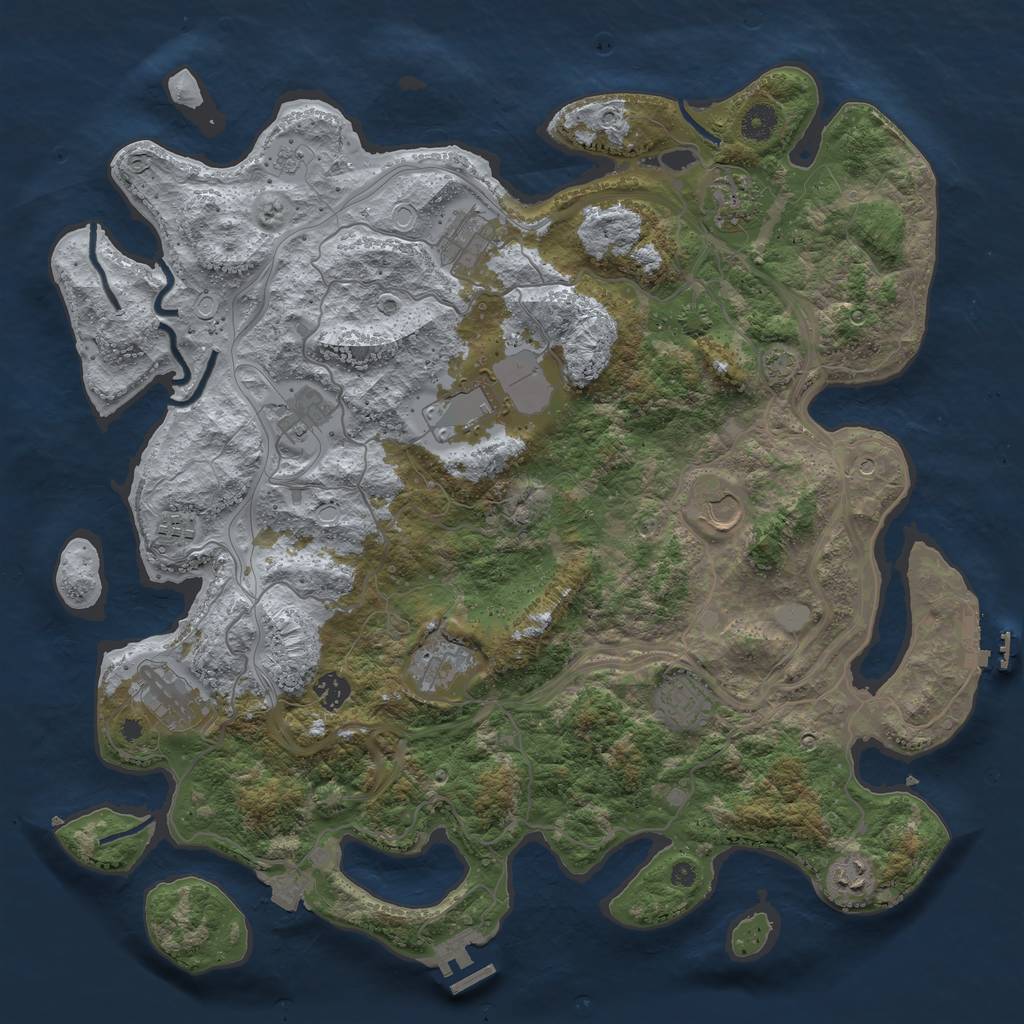 Rust Map: Procedural Map, Size: 4250, Seed: 633631950, 19 Monuments