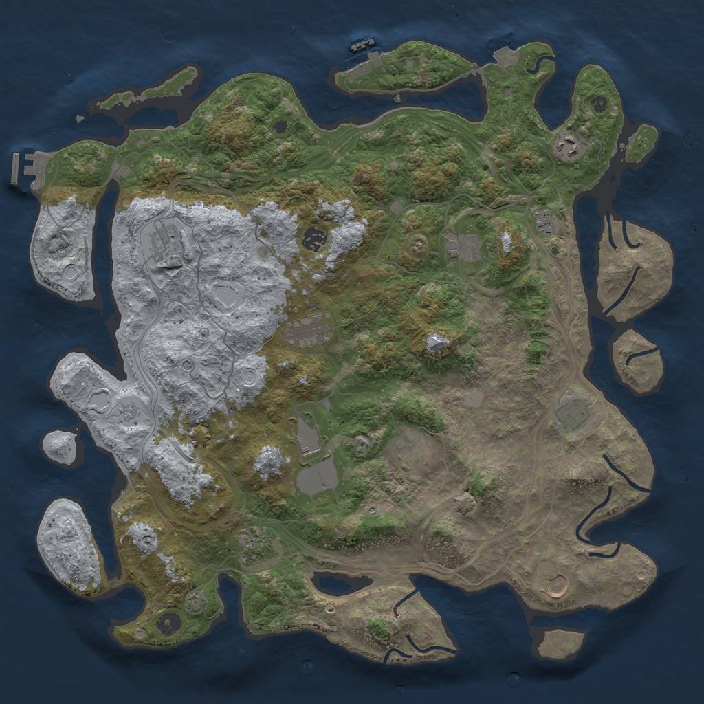 Rust Map: Procedural Map, Size: 4500, Seed: 356983256, 19 Monuments