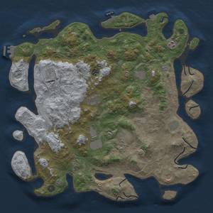 Thumbnail Rust Map: Procedural Map, Size: 4500, Seed: 356983256, 19 Monuments