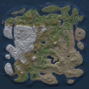 Thumbnail Rust Map: Procedural Map, Size: 4500, Seed: 356983256, 16 Monuments