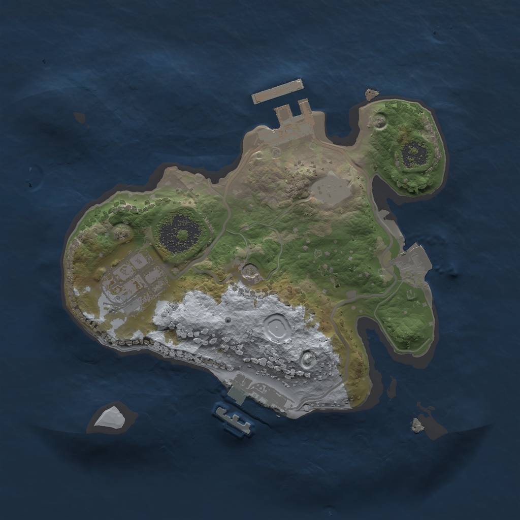 Rust Map: Procedural Map, Size: 2000, Seed: 257264043, 7 Monuments