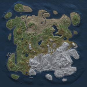 Thumbnail Rust Map: Procedural Map, Size: 4000, Seed: 459684, 9 Monuments