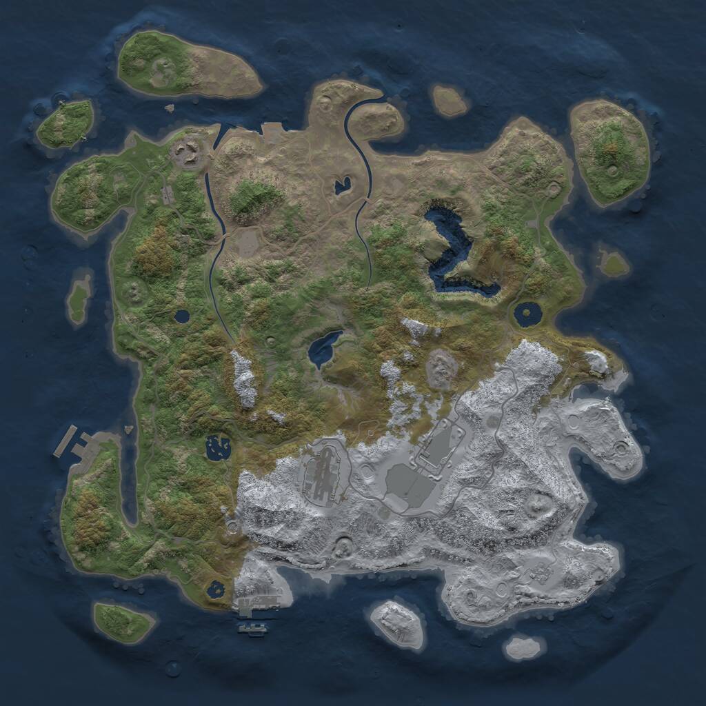 Rust Map: Procedural Map, Size: 4000, Seed: 459684, 9 Monuments