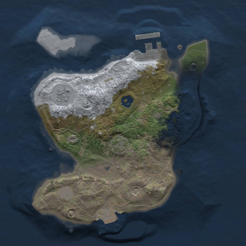 Rust Map: Procedural Map, Size: 2000, Seed: 518396667, 5 Monuments