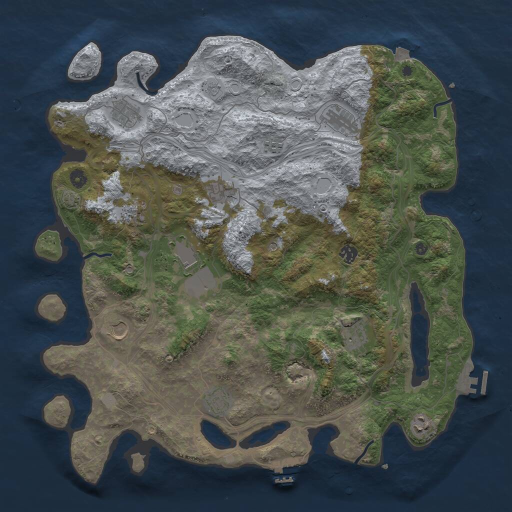 Rust Map: Procedural Map, Size: 4300, Seed: 94819660, 17 Monuments